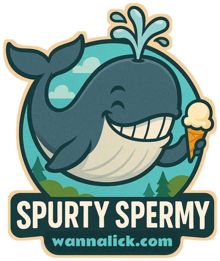 Spurty Spermy design: cartoon sperm whale holding an ice cream cone
